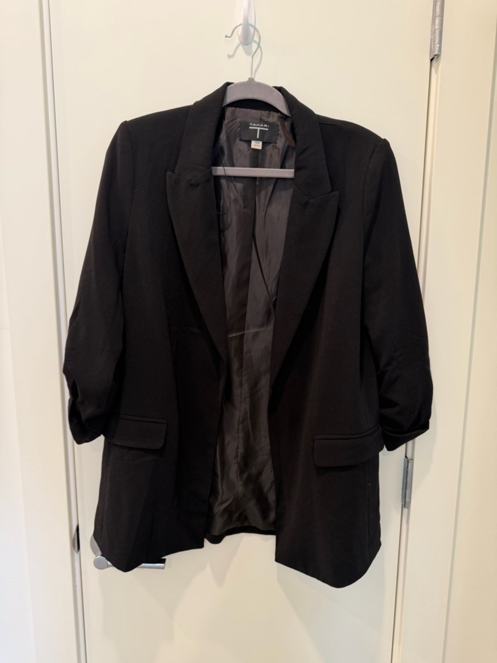 Tahari Black Open-Front Blazer